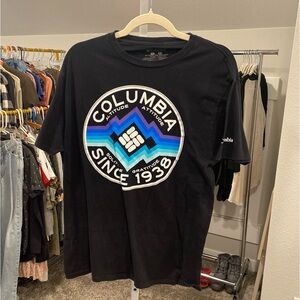 Columbia Mountain Abstract Retro Graphic Logo Tee